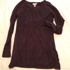 Burgundy waffle knit Loft sweater
